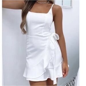 White Fox Mini Wrap Dress